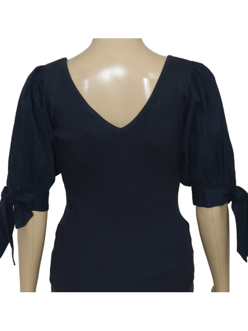 Anthropologie/Maeve Puff Sleeve Top with Adjustable Tie Cuffs - Picture 4 of 12